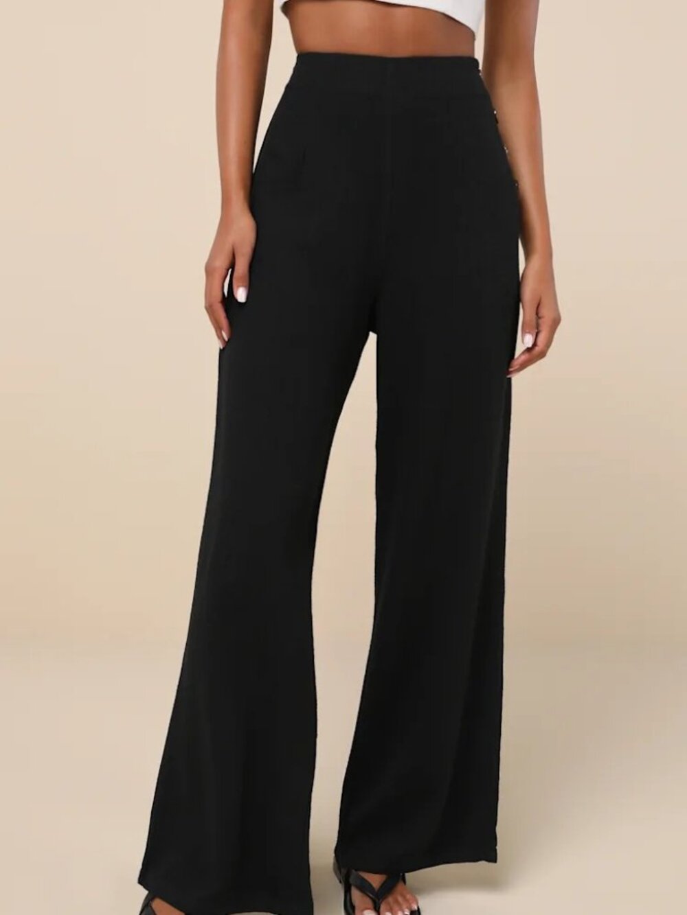 Lulu's Black Wide-Leg Trousers